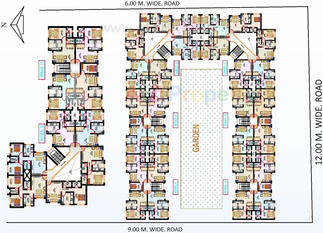 Layout of real estate project Nand Dham Complex located at Parnali, Palghar, Maharashtra