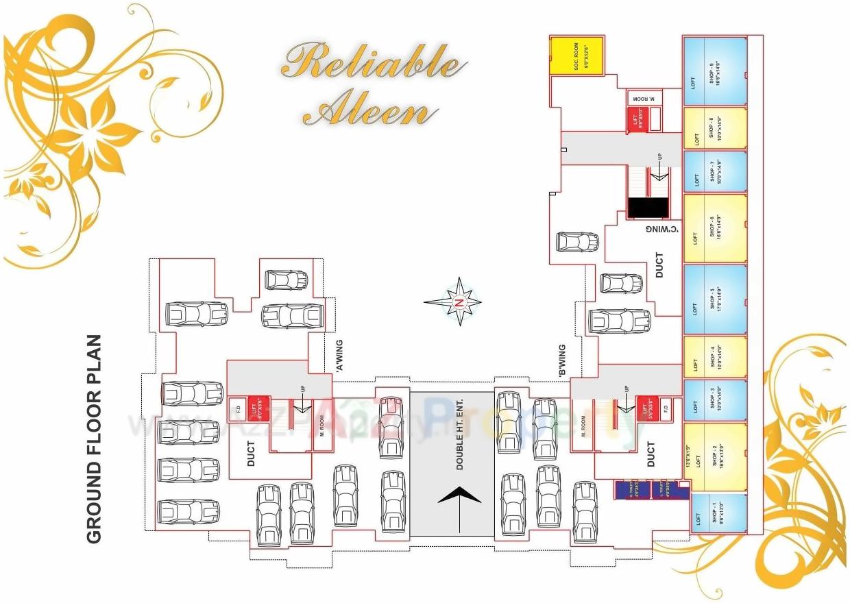 Layout of real estate project Reliable Aleen A,b,c located at Vasaivirar-city-m-corp, Palghar, Maharashtra