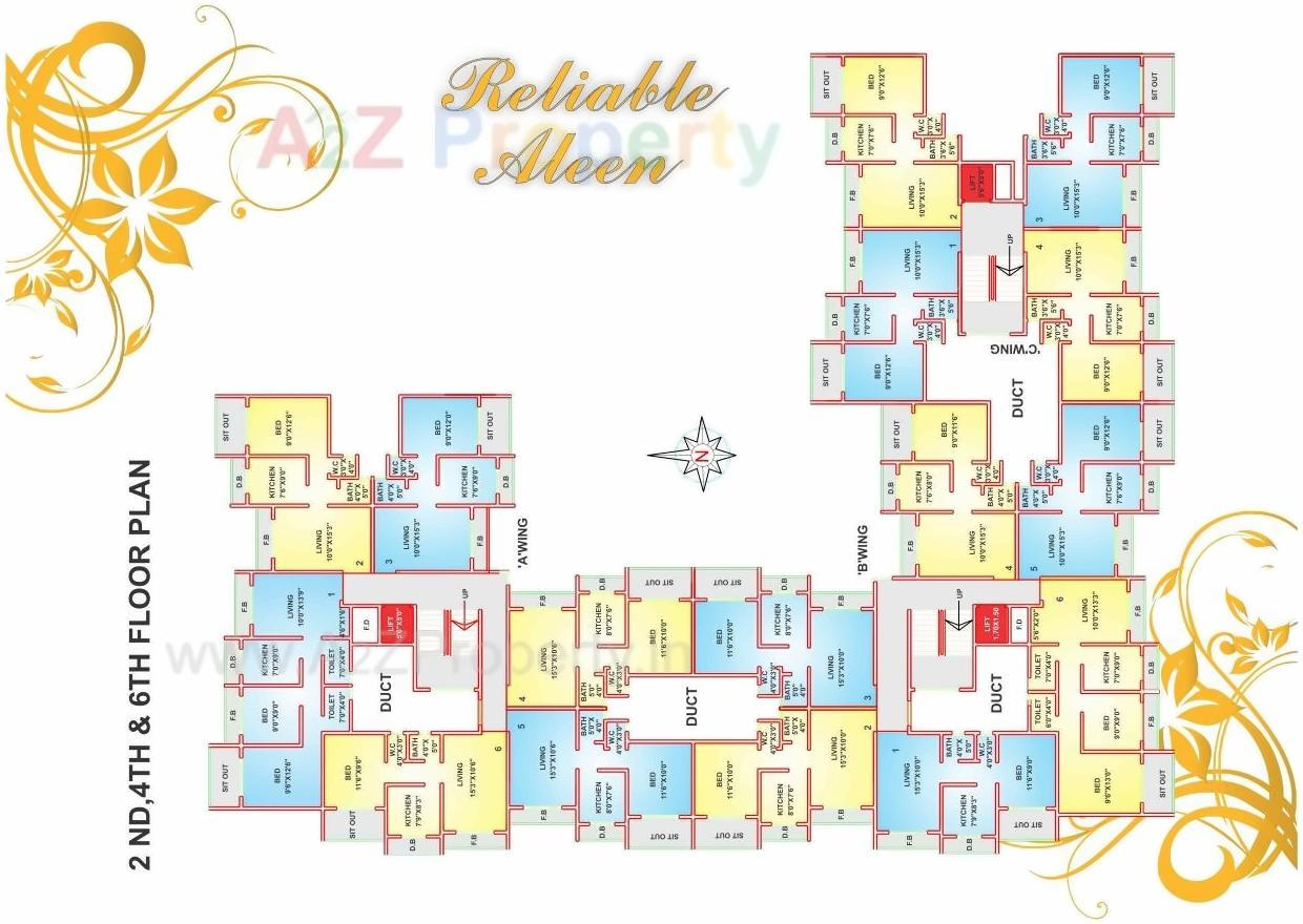 Layout of real estate project Reliable Aleen A,b,c located at Vasaivirar-city-m-corp, Palghar, Maharashtra