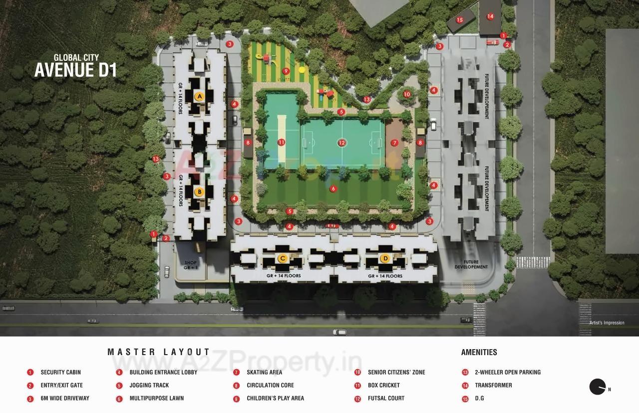 Layout of real estate project Rustomjee Virar Avenue D1 A B Retail located at Dongare, Palghar, Maharashtra