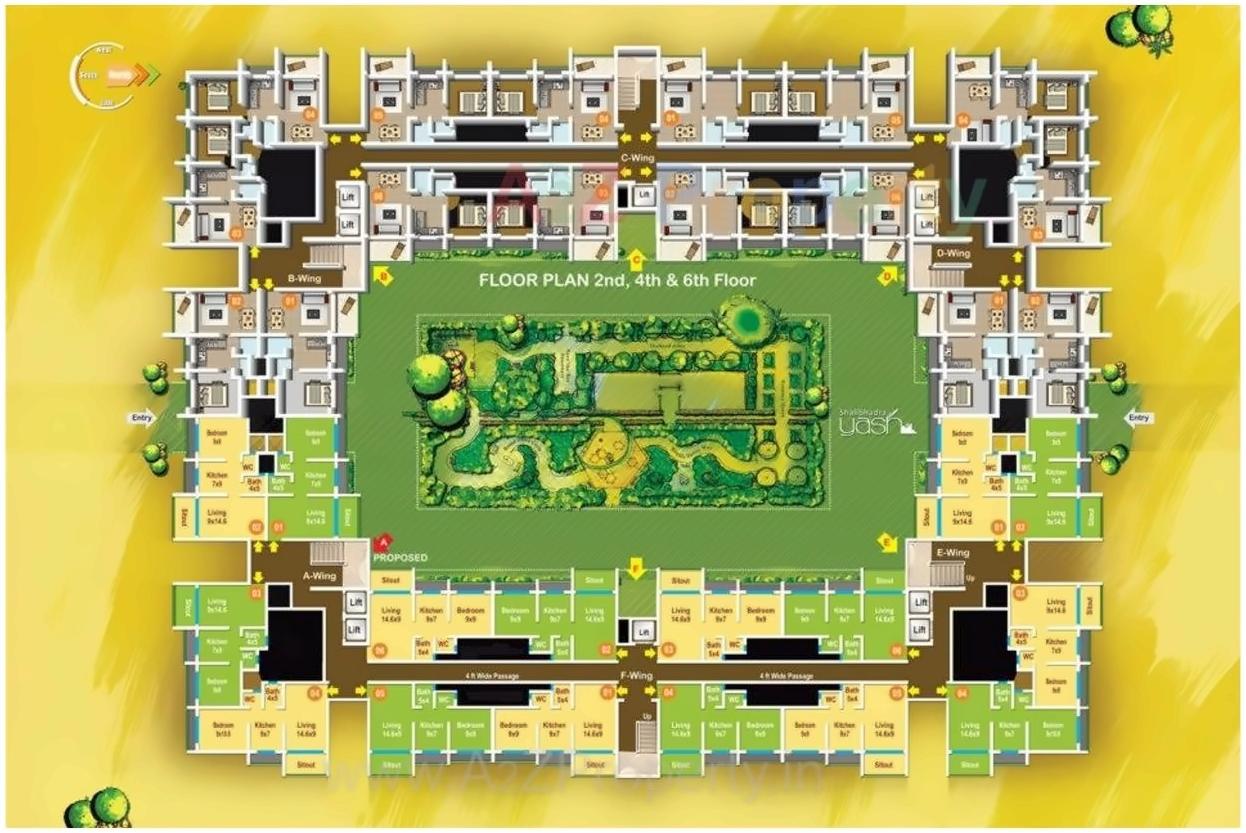 Layout of real estate project Shalibhadra Yash located at Vasaivirar-city-m-corp, Palghar, Maharashtra