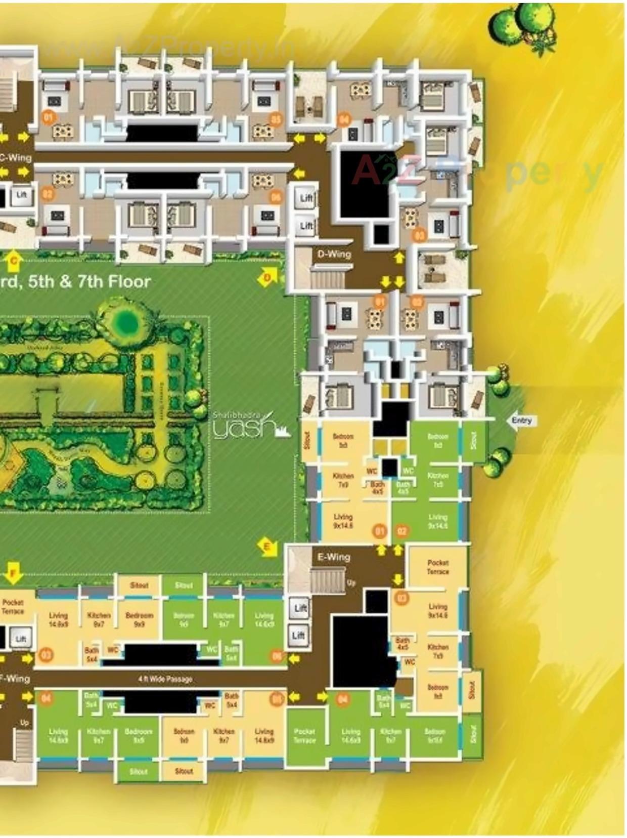 Layout of real estate project Shalibhadra Yash located at Vasaivirar-city-m-corp, Palghar, Maharashtra