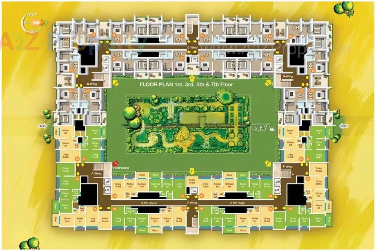 Layout of real estate project Shalibhadra Yash located at Vasaivirar-city-m-corp, Palghar, Maharashtra