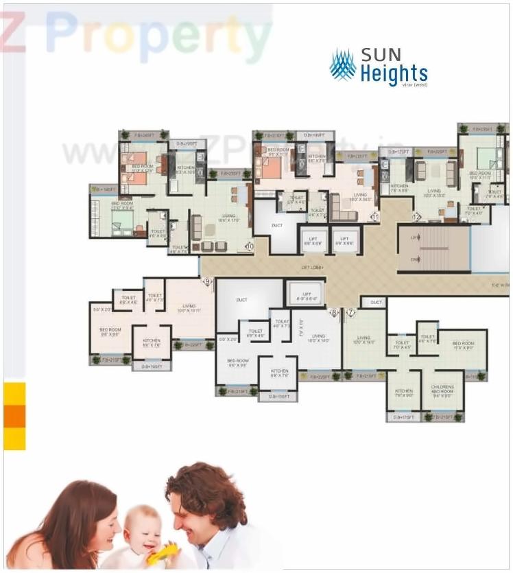 Layout of real estate project Sun Heights located at Vasaivirar-city-m-corp, Palghar, Maharashtra