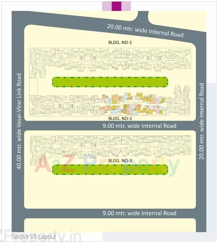 Layout of real estate project Sun Heights located at Vasaivirar-city-m-corp, Palghar, Maharashtra