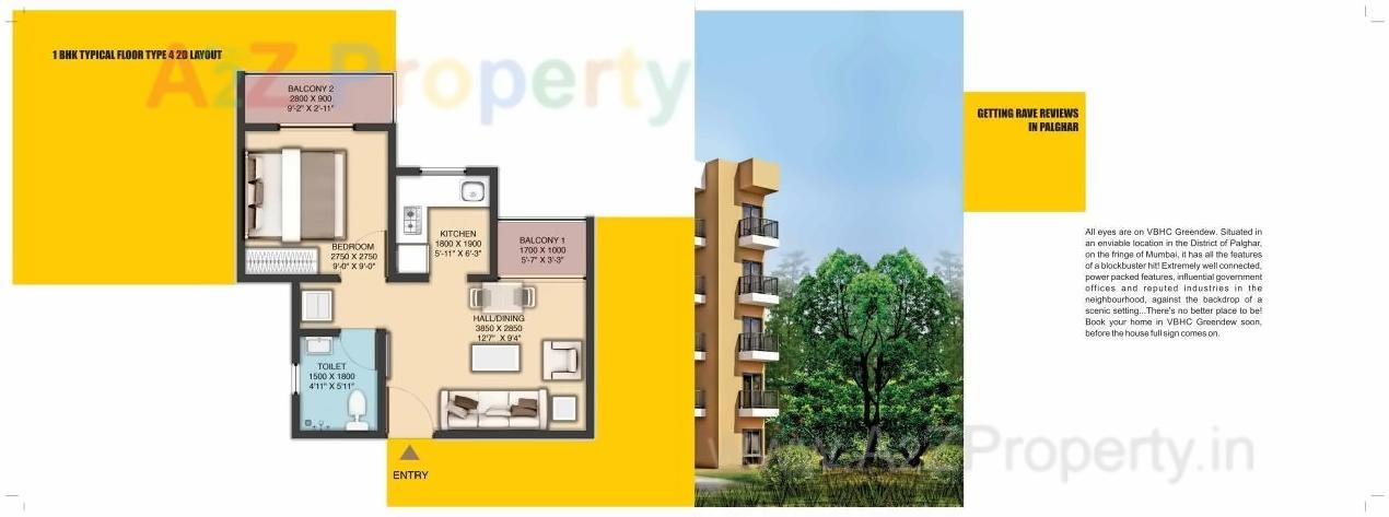 Layout of real estate project Vbhc Greendew located at Devkhop, Palghar, Maharashtra