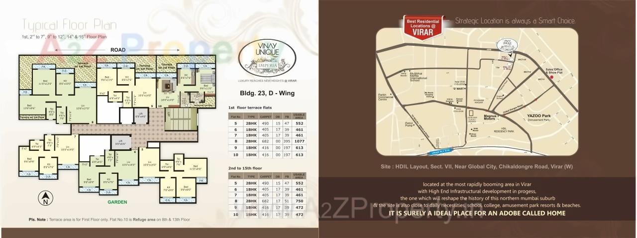 Layout of real estate project Vinay Unique Imperia located at Vasaivirar-city-m-corp, Palghar, Maharashtra