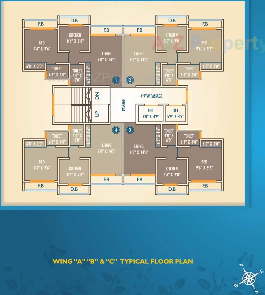 Layout of real estate project Viva Kingston Crown located at Vasaivirar-city-m-corp, Palghar, Maharashtra