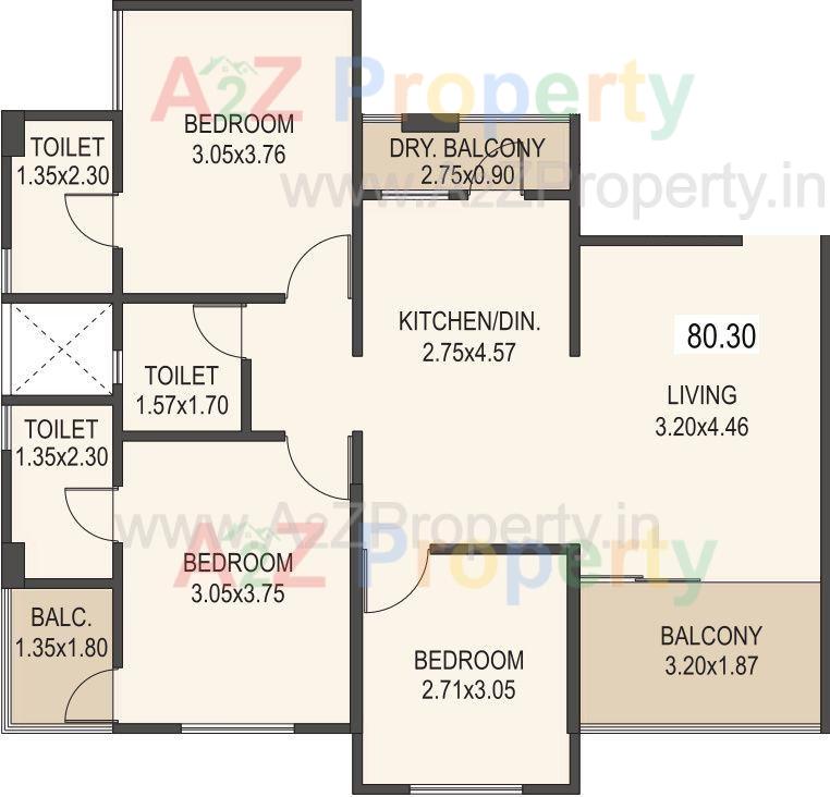 29 Gold Coast Phase 3 Floor Plan Floor Plan 28131476 of real estate project 29 Gold Coast located at Dhanori, Pune, Maharashtra