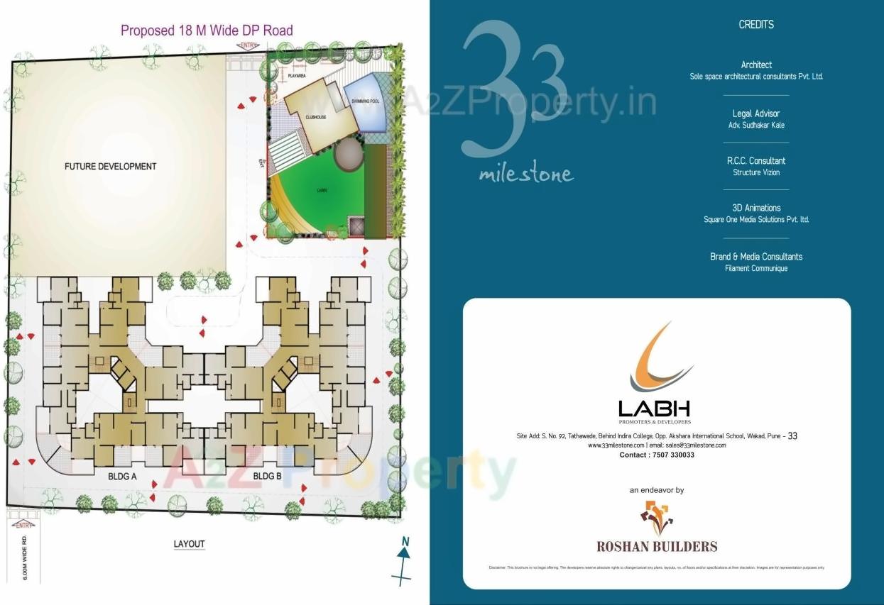 Layout of real estate project 33 Milestone located at Tathwade, Pune, Maharashtra