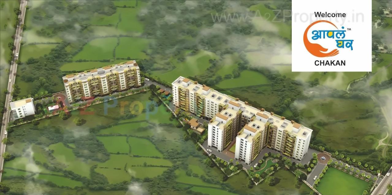 3D Elevation of real estate project Aapla Ghar Chakan Talegaon located at Bhamboli, Pune, Maharashtra