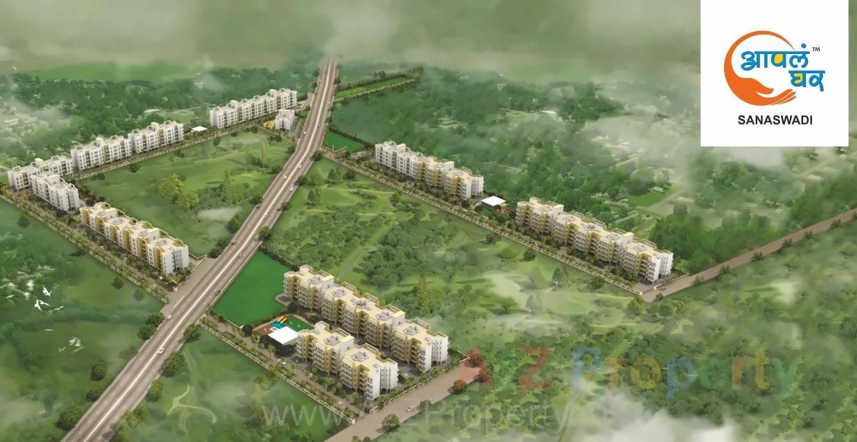 3D Elevation of real estate project Aapla Ghar Sanaswadi located at Dingrajwadi, Pune, Maharashtra