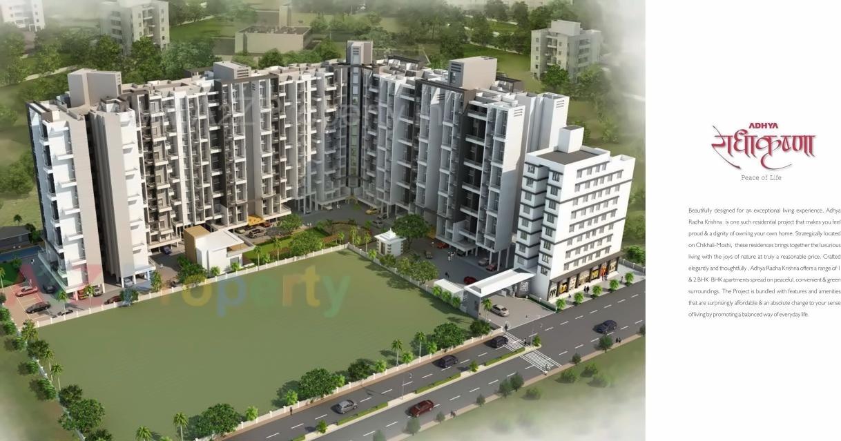 3D Elevation of real estate project Adhya Radha Krishna located at Pimpri-chinchawad-m-corp, Pune, Maharashtra