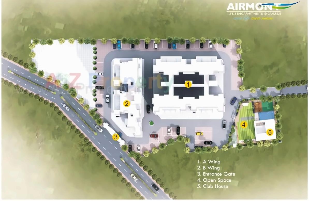 Layout of real estate project Air Mont located at Gahunje, Pune, Maharashtra