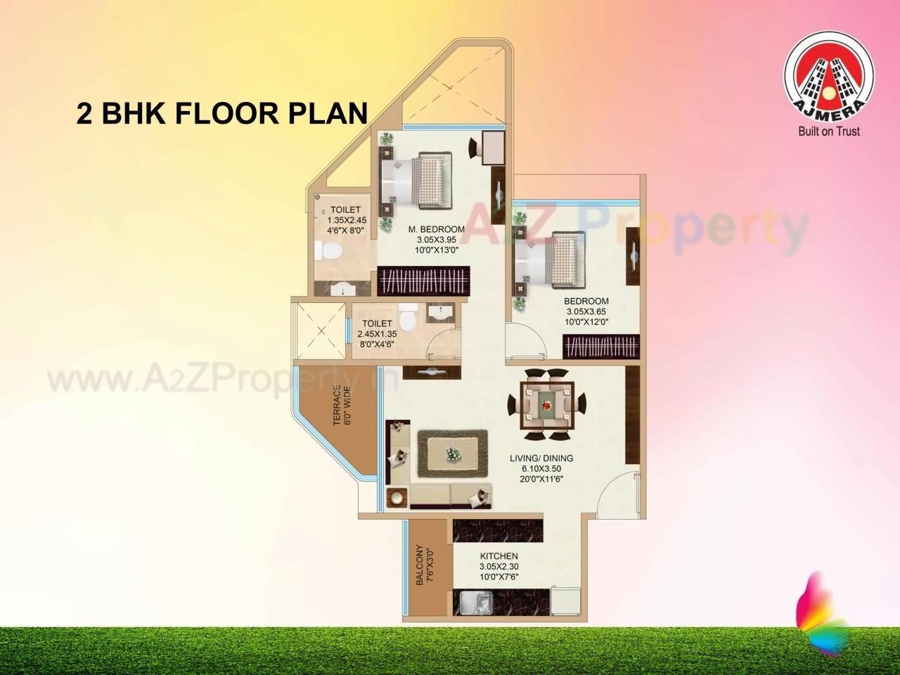 Layout of real estate project Ajmera Exotica located at Wagholi, Pune, Maharashtra