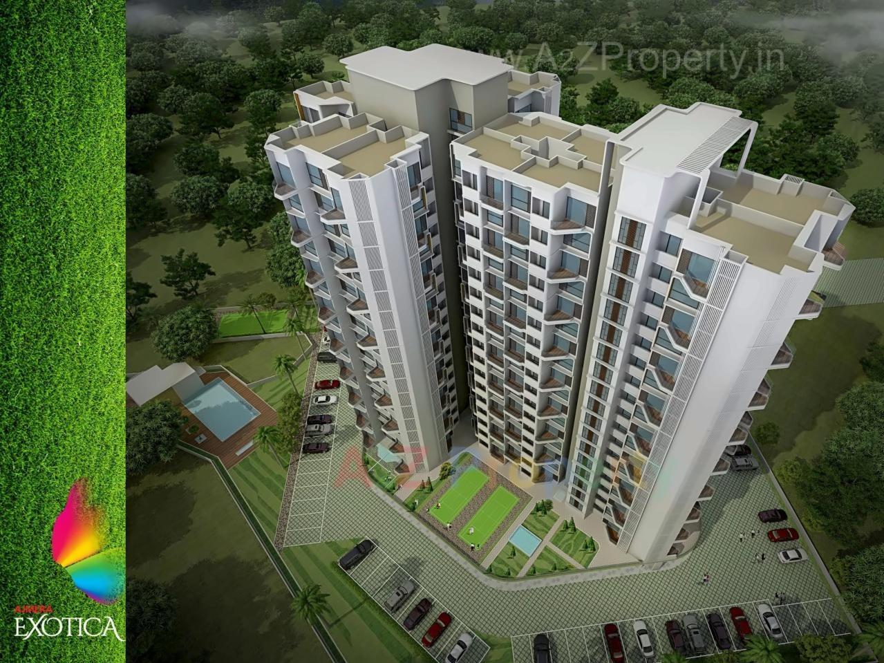 3D Elevation of real estate project Ajmera Exotica located at Wagholi, Pune, Maharashtra