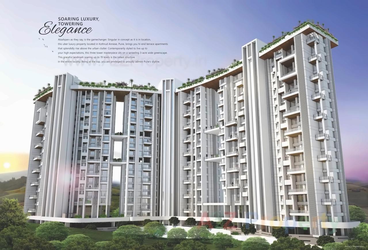 3D Elevation of real estate project Akashparv A, located at Bavdhan-kh, Pune, Maharashtra