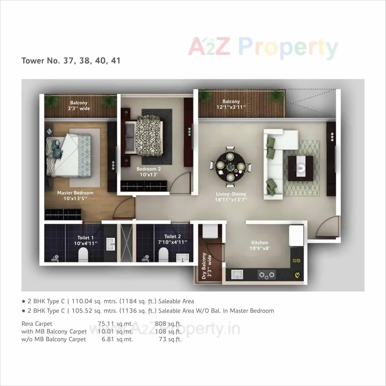 Layout of real estate project Amanora Adreno Towers located at Hadapsar, Pune, Maharashtra