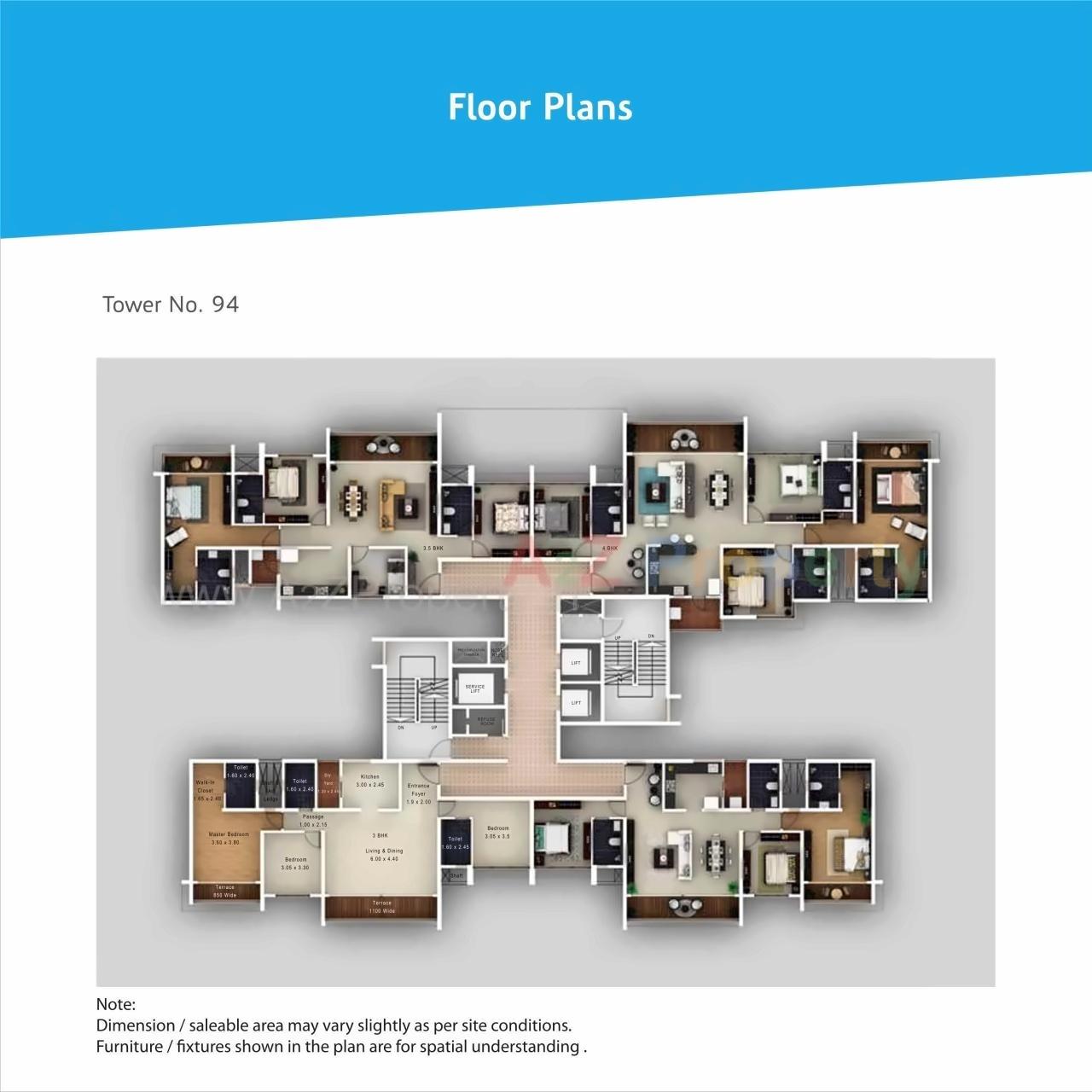 Layout of real estate project Amanora Neo Towers located at Hadapsar, Pune, Maharashtra