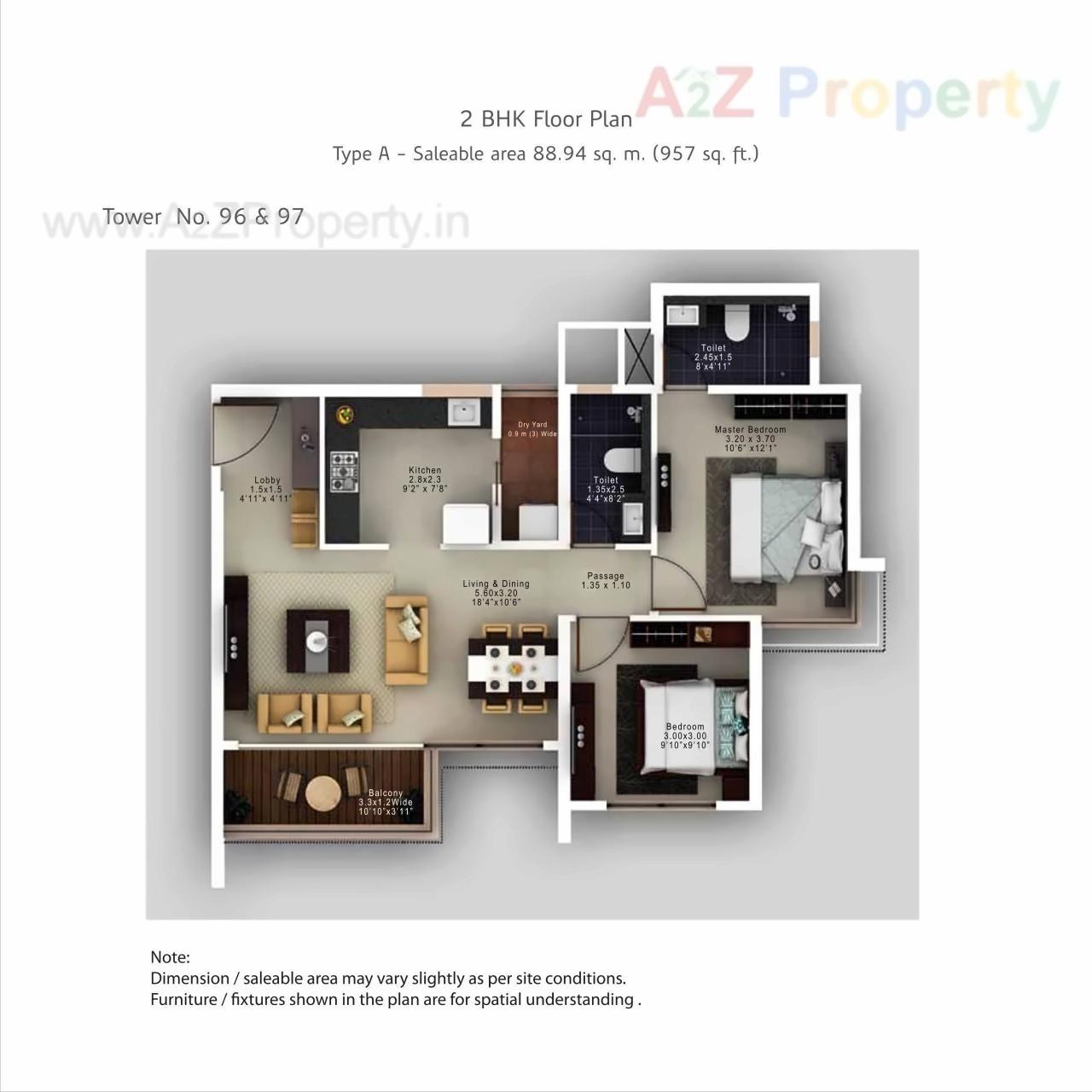 Layout of real estate project Amanora Neo Towers located at Hadapsar, Pune, Maharashtra