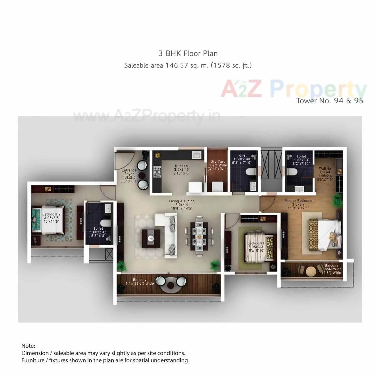 Layout of real estate project Amanora Neo Towers located at Hadapsar, Pune, Maharashtra