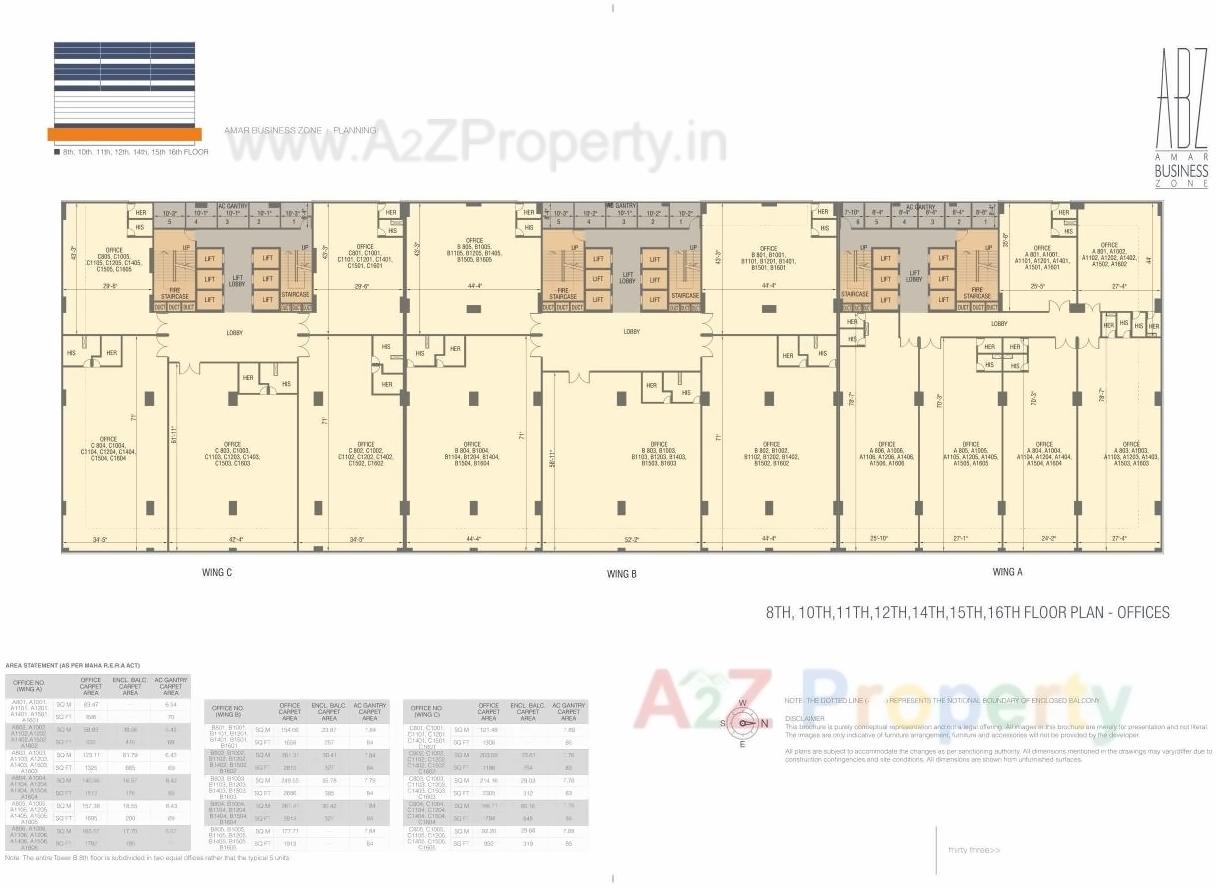 Layout of real estate project Amar Business Zone located at Baner, Pune, Maharashtra