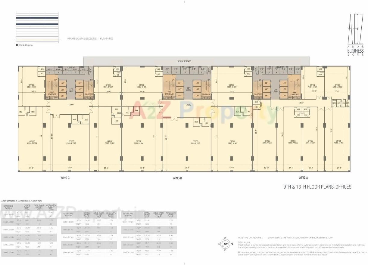 Layout of real estate project Amar Business Zone located at Baner, Pune, Maharashtra