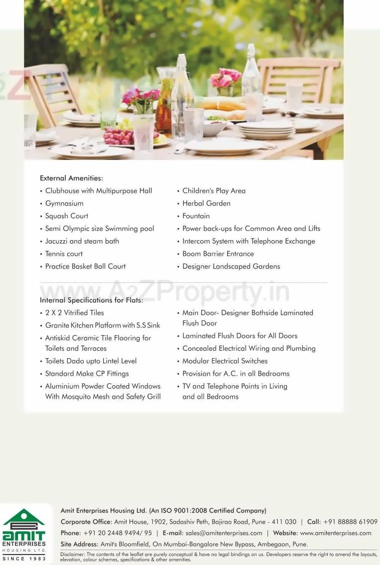  of real estate project Amits Bloomfield   J K located at Ambegaon-bk, Pune, Maharashtra