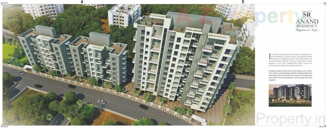 3D Elevation of real estate project Anand Residency located at Dhanori, Pune, Maharashtra