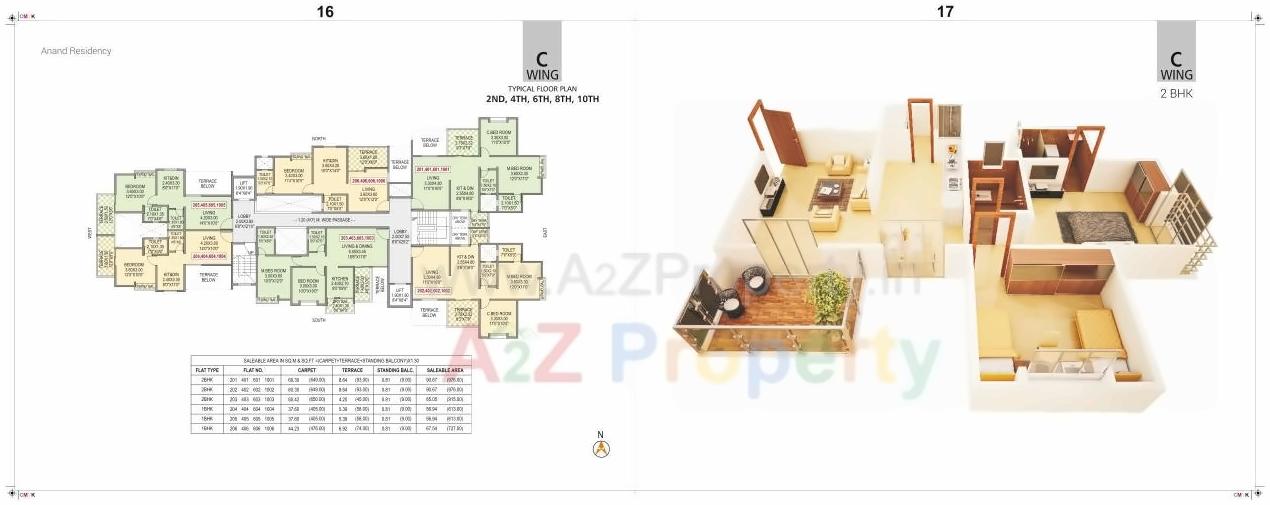 Layout of real estate project Anand Residency located at Dhanori, Pune, Maharashtra