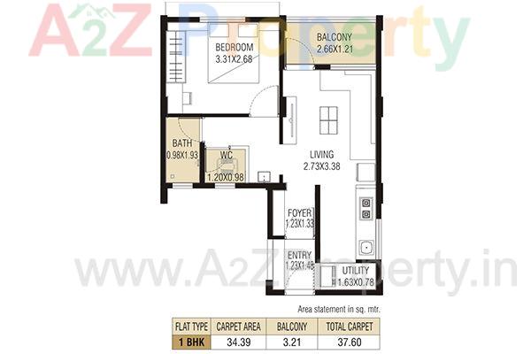 Ketkawale Floor Plan 3 of real estate project Anandgram Ketkawale located at Ketkawale, Pune, Maharashtra