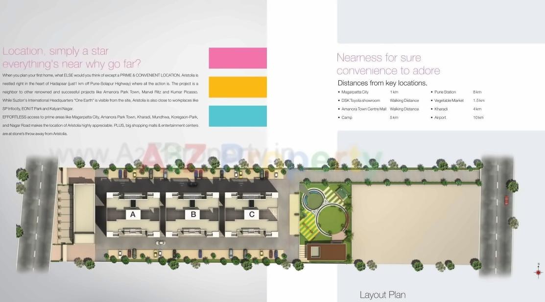 Layout of real estate project Aristolia located at Hadapsar, Pune, Maharashtra