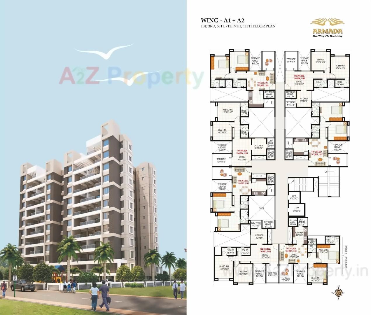 Layout of real estate project Armada located at Wakad, Pune, Maharashtra