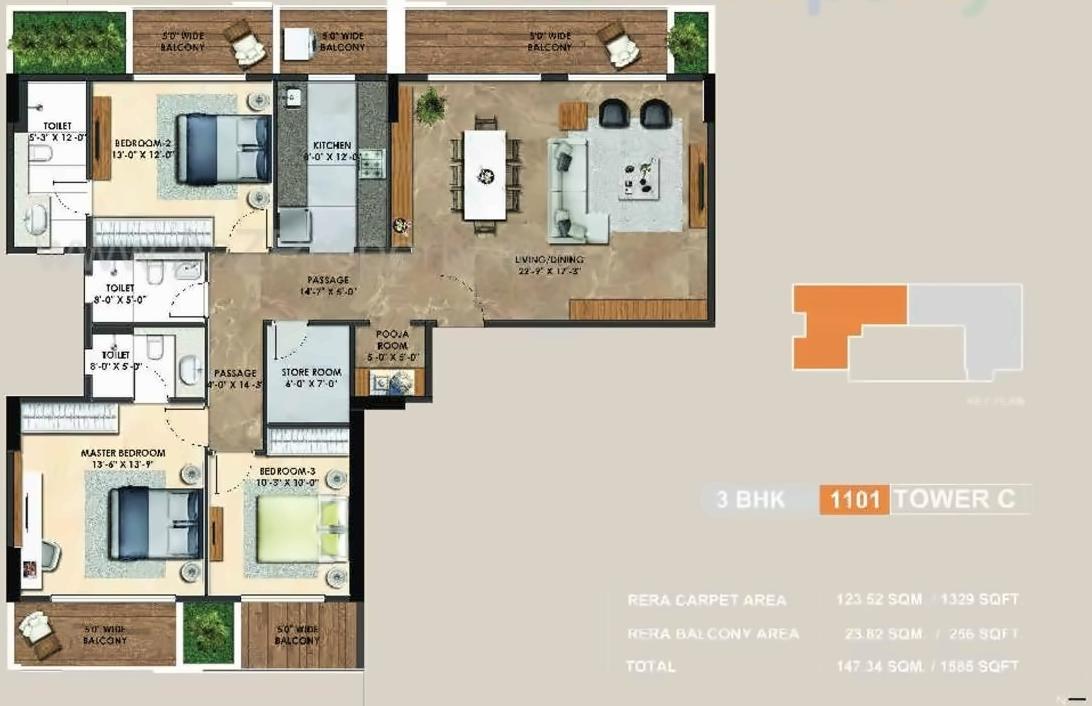 Layout of real estate project Atelier Greens located at Keshavnagarmundwa, Pune, Maharashtra