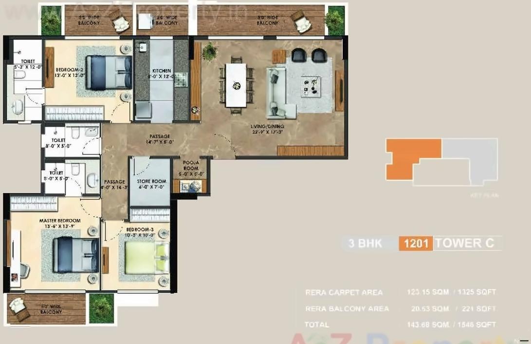 Layout of real estate project Atelier Greens located at Keshavnagarmundwa, Pune, Maharashtra
