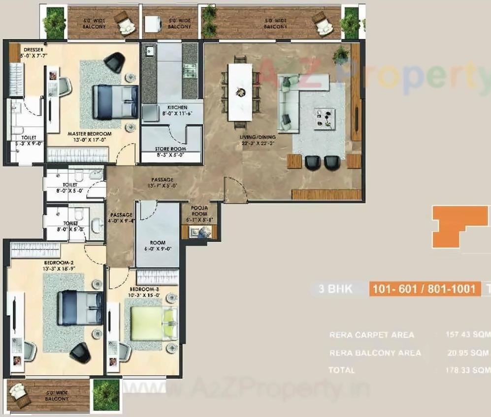 Layout of real estate project Atelier Greens located at Keshavnagarmundwa, Pune, Maharashtra