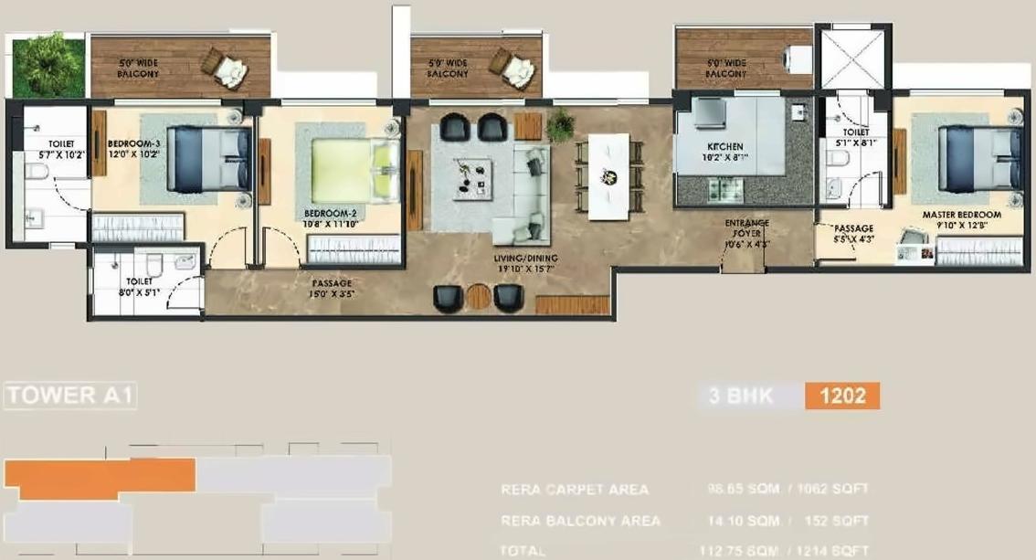 Layout of real estate project Atelier Greens located at Keshavnagarmundwa, Pune, Maharashtra