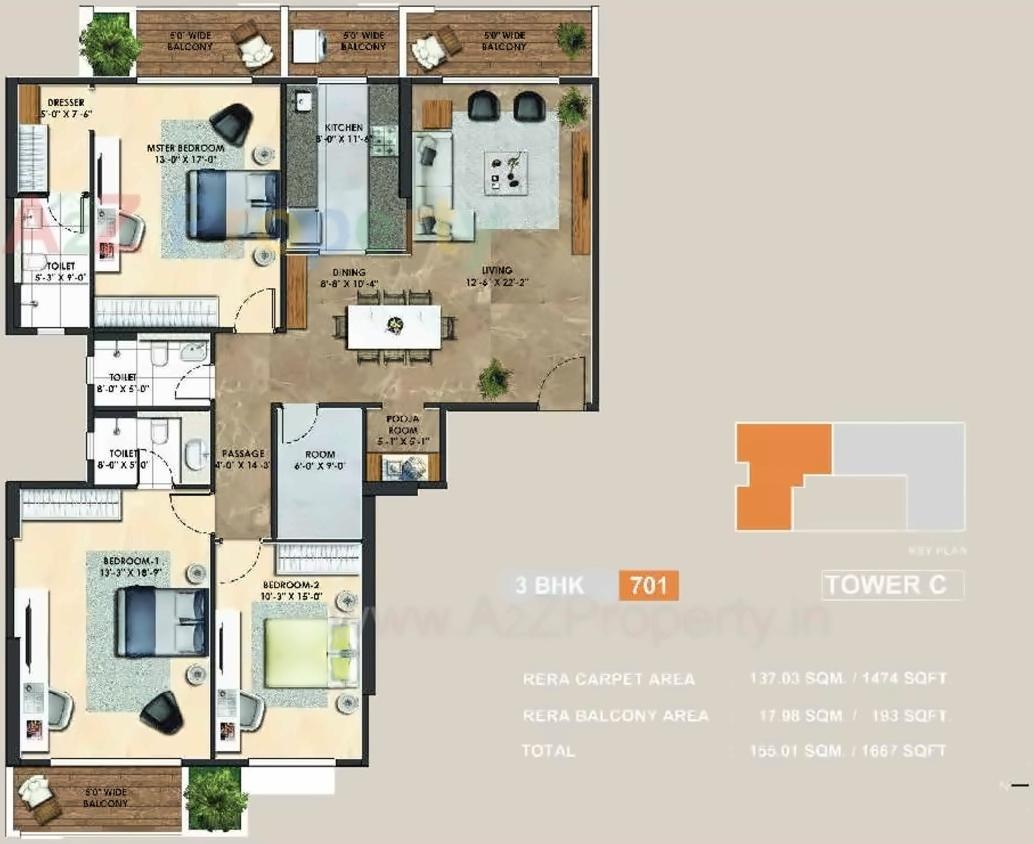 Layout of real estate project Atelier Greens located at Keshavnagarmundwa, Pune, Maharashtra