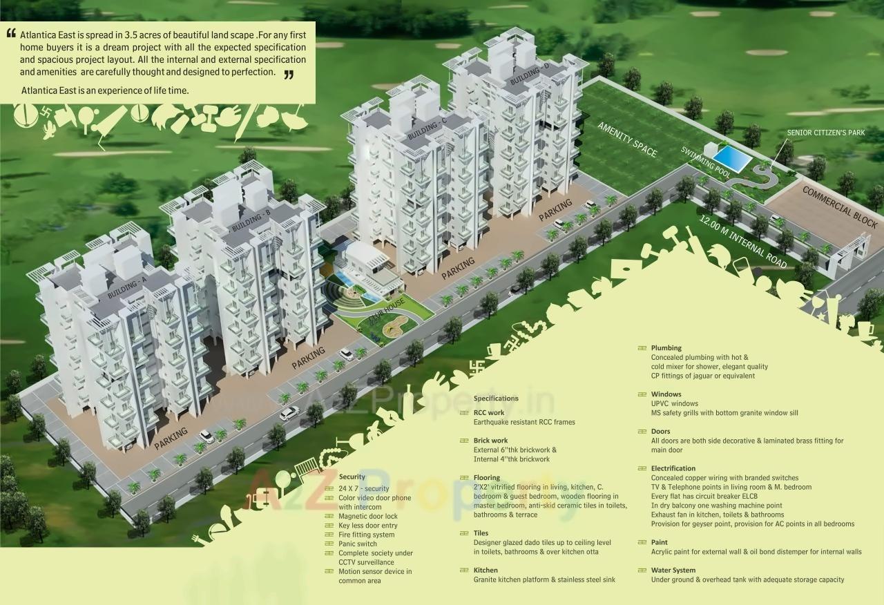 3D Elevation of real estate project Atlantica East C D Project located at Mundhawa, Pune, Maharashtra