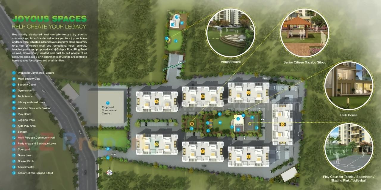 Layout of real estate project Atria Grande Project located at Ouatade-handewadi, Pune, Maharashtra