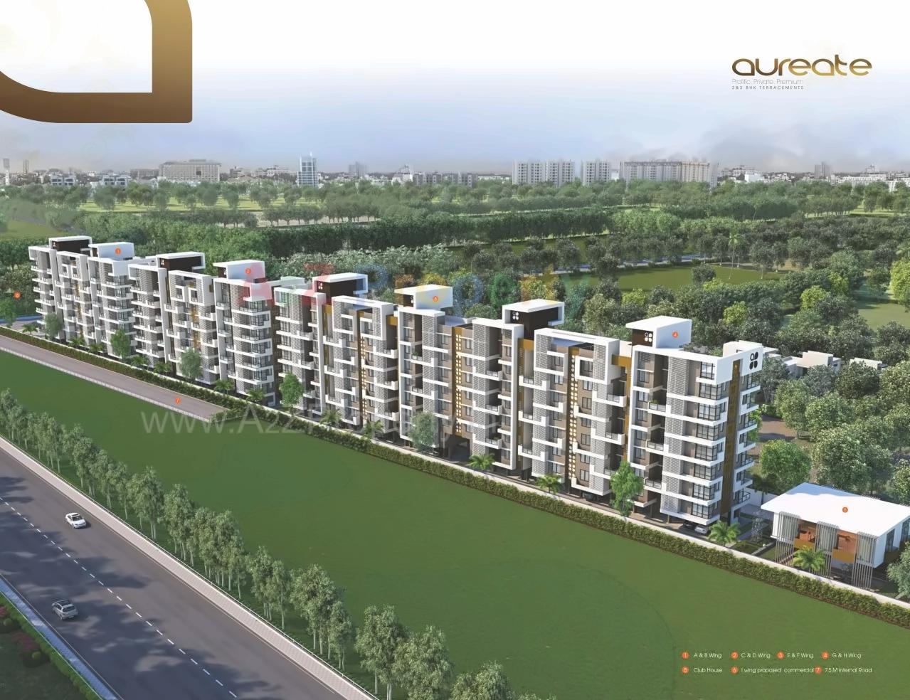3D Elevation of real estate project Aureate located at Pimpale-saudagar, Pune, Maharashtra