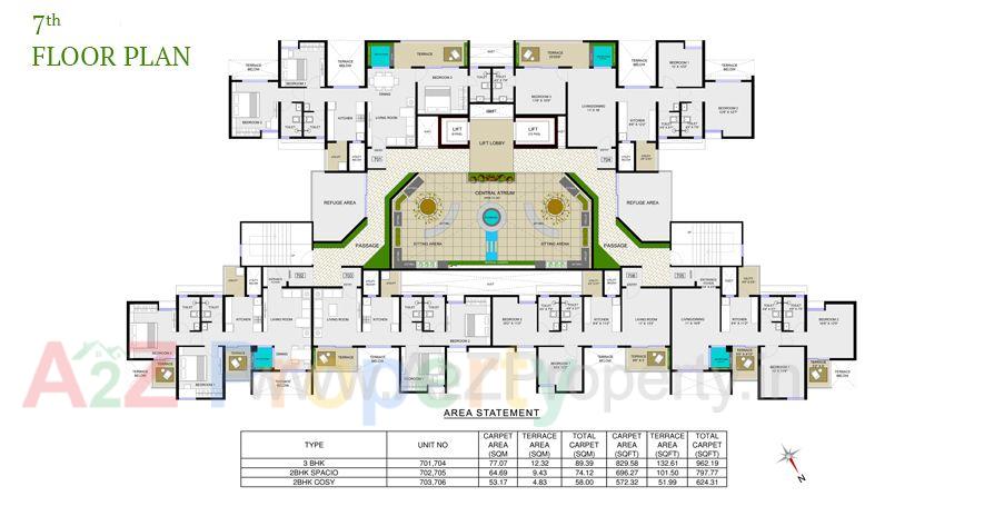 Seventh Floor of real estate project Axis Vertiga located at Mohammadwadi, Pune, Maharashtra