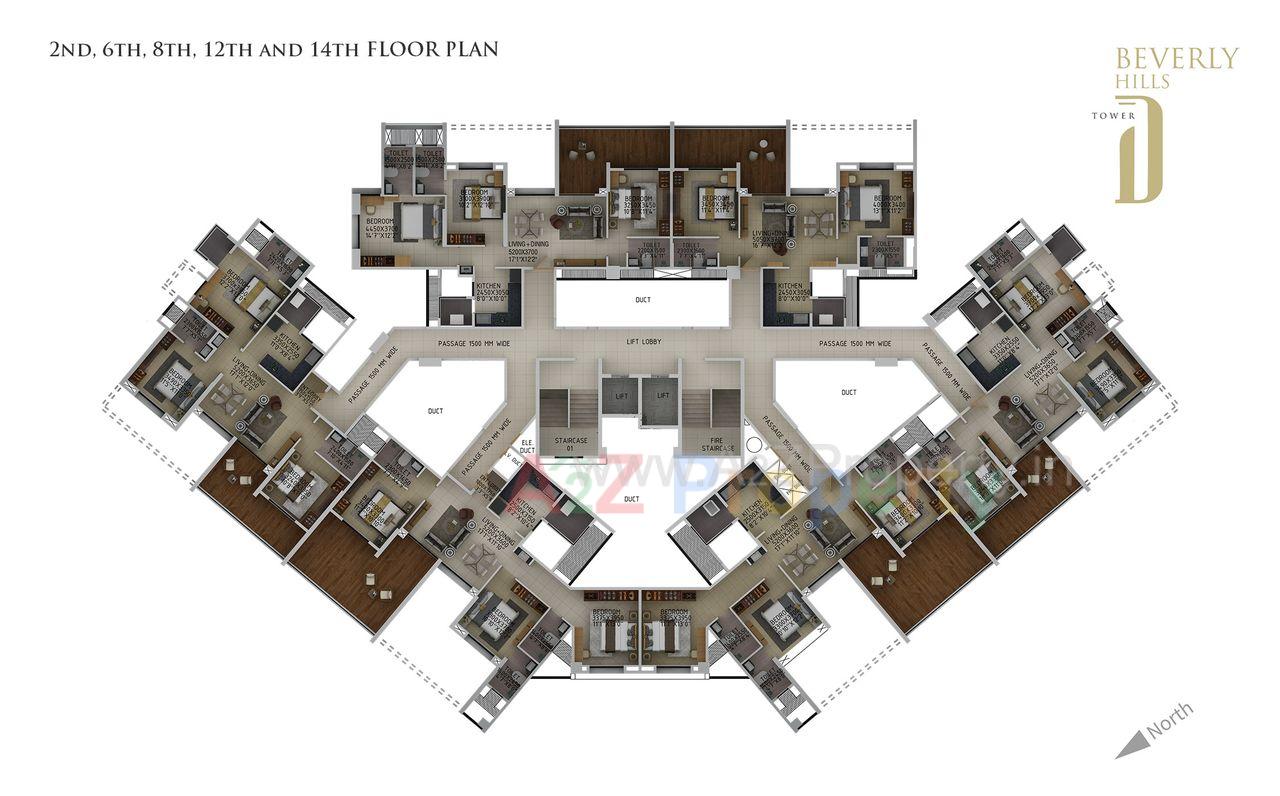 Beverly Hill Floor Plan 02 of real estate project Beverly Hills located at Baner, Pune, Maharashtra