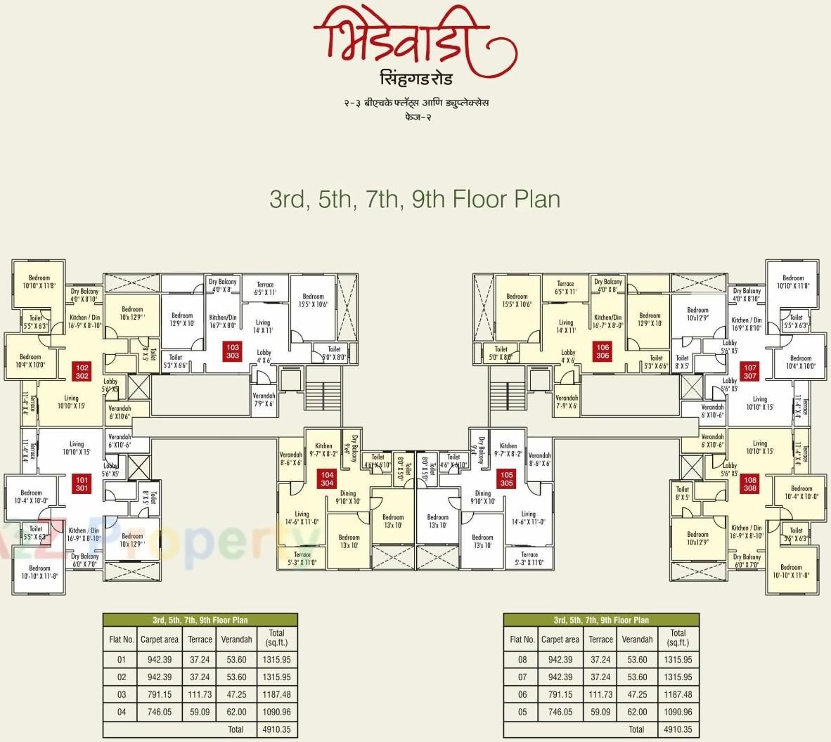 Layout of real estate project Bhidewadi located at Wadgaon-bk, Pune, Maharashtra