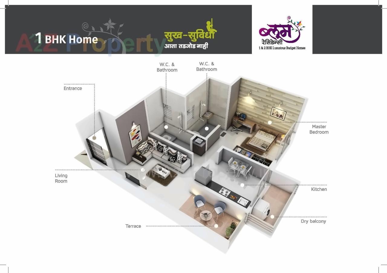 Layout of real estate project Bloom Residency located at Charholi-kh, Pune, Maharashtra