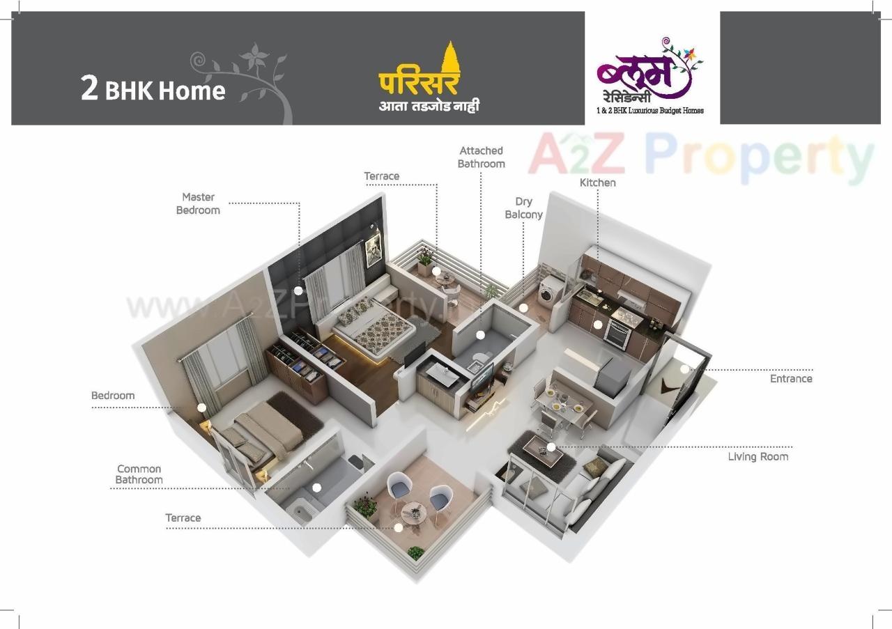 Layout of real estate project Bloom Residency located at Charholi-kh, Pune, Maharashtra