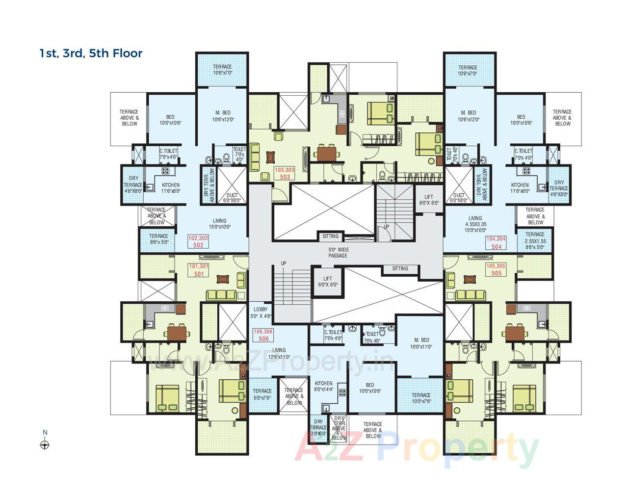 Odd Floor Plan Big of real estate project Blue Breeze located at Thergaon, Pune, Maharashtra