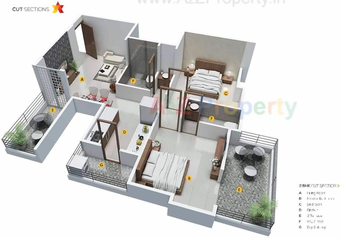 Layout of real estate project Bright Aristo located at Kesnand, Pune, Maharashtra