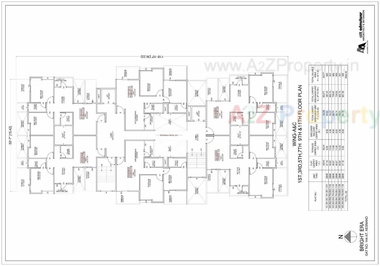 Layout of real estate project Bright Aristo located at Kesnand, Pune, Maharashtra