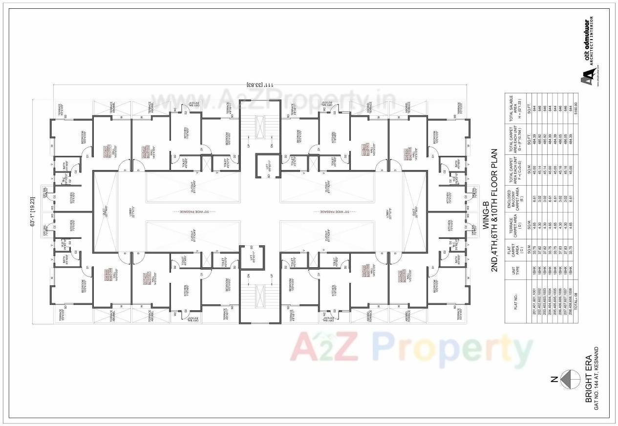 Layout of real estate project Bright Aristo located at Kesnand, Pune, Maharashtra